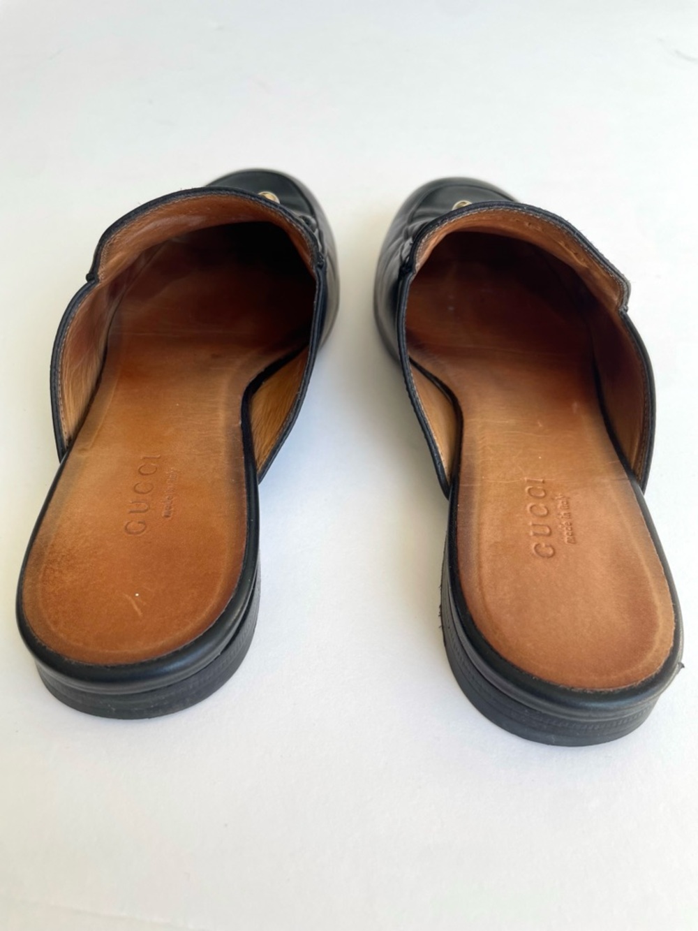 Gucci Princetown Horsebit Mule Loafer Black Leather Slip On Flats EU 37.5 US 7.5 - Picture 8 of 15